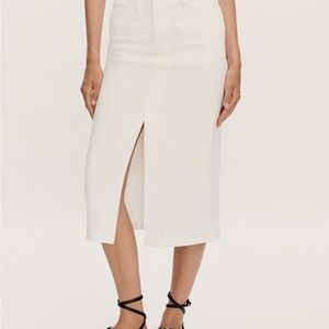 Mango Off-White Midi Skirt
